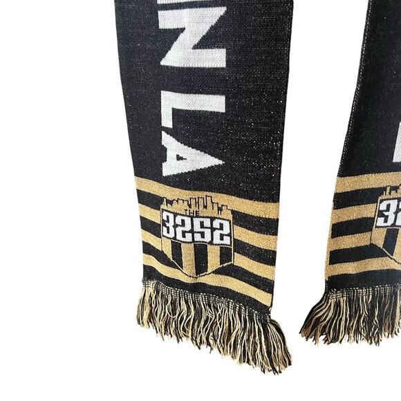 The 3252 Supporters Shield Scarf Unisex Black White Gold One Size - Picture 2 of 5